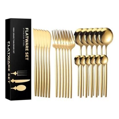kit-24-pecas-talheres-dourados-aco-inoxidavel