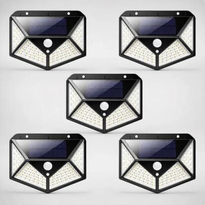 kit-5-luminarias-solar-100-leds