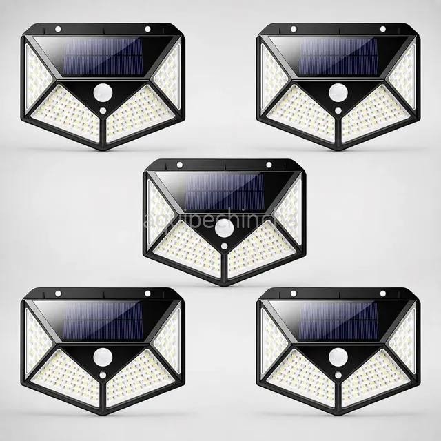 kit-5-luminarias-solar-100-leds
