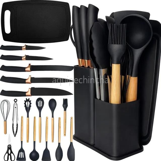 kit-utensilios-silicone-e-facas-inox