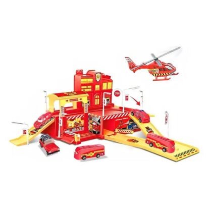 pista-de-carrinhos-infantil-bombeiro-com-5-veiculos-e-acessorios-maxi-toys